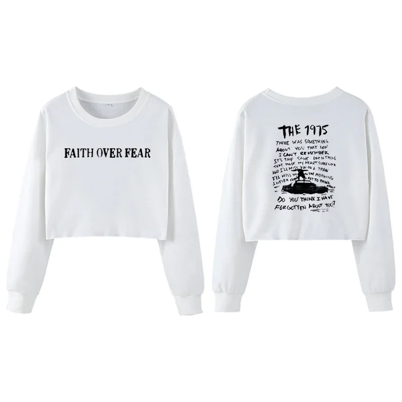 

Vintage the 1975 About You Print Crop Top Sweatshirt,Foreign Language Album Women Hip Hop Pullover,Oversized Crop Top Sweatshirt