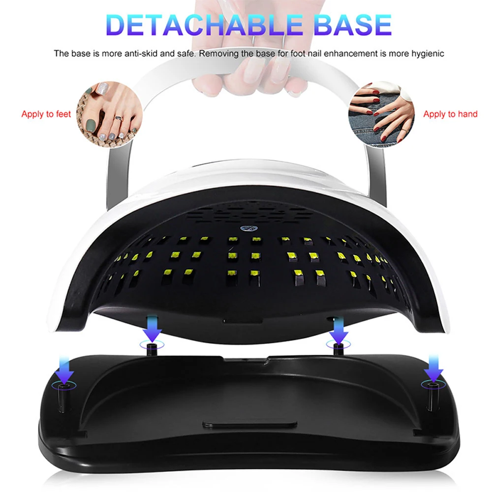 72LED UV Nail Art Lamp Suitable for Curing All Gel Nail Polish Professional Nail Dryer with Timer Auto Sensor Nail Salon Tools