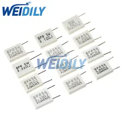 5PCS BPR56 5W 0.001 0.1 0.15 0.22 0.25 0.33 0.5 ohm Non-inductive Ceramic Cement Resistor 0.1R 0.15R 0.22R 0.25R 0.33R 0.5R New