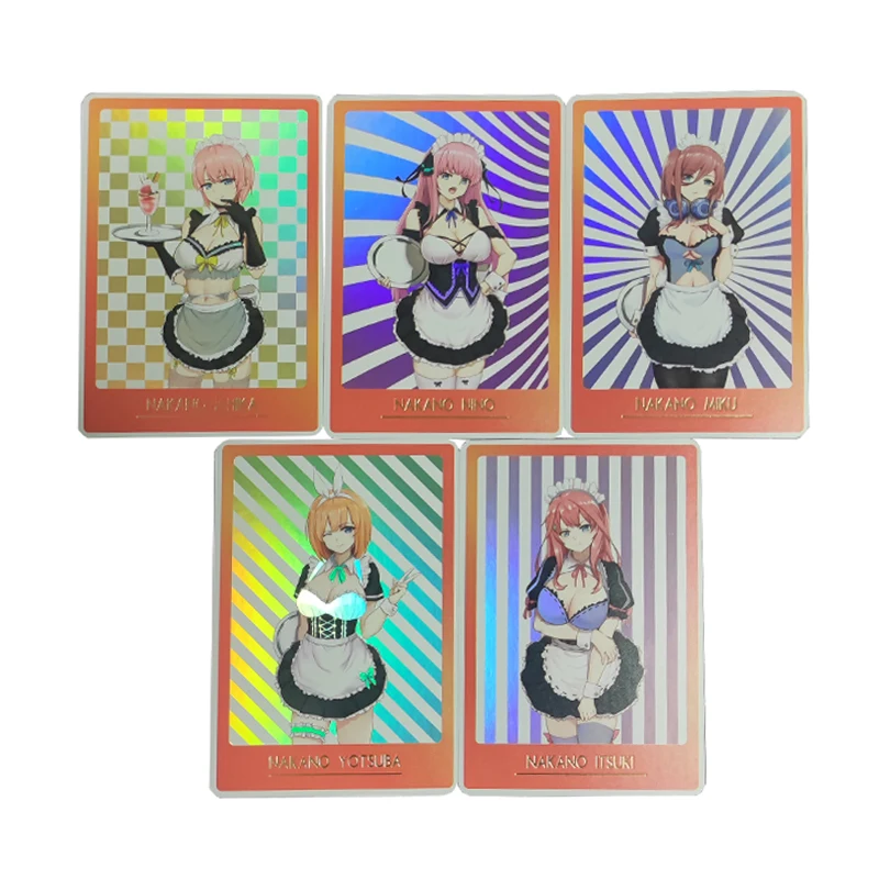 

Набор из 5 шт. Коллекционные карточки-флешки «Пять близнецов» (The Quintessential Quintuplets) в стиле горничной, для самостоятельного изготовления, цветные, аниме-игра, подарок, игрушка, 59*86 мм