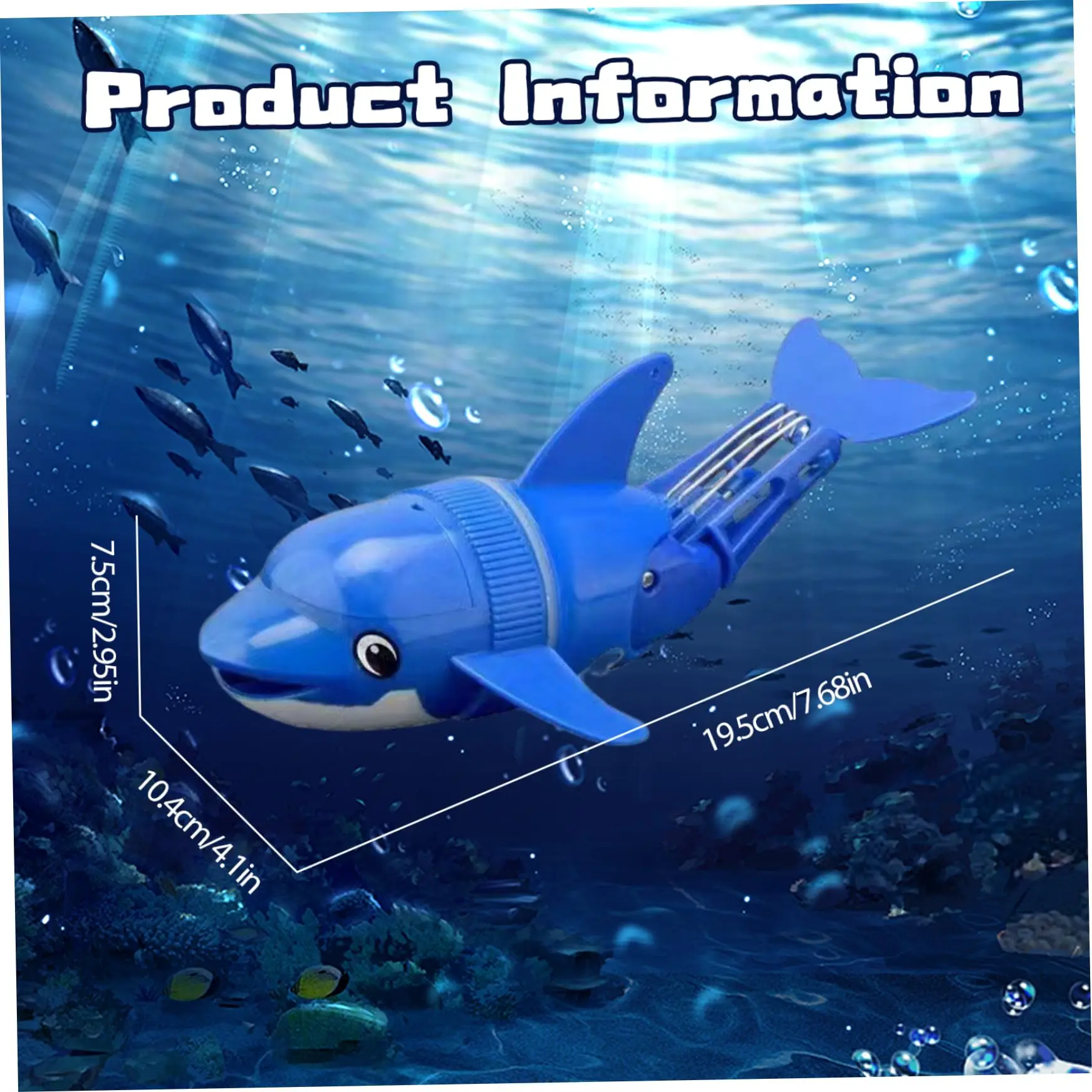 لعبة حمام الدلفين الكهربائية للأطفال - سمكة سباحة متدلية مع ضوء، رذاذ الماء، لعب مائي ممتع، هدية عيد ميلاد للأولاد والأطفال #6