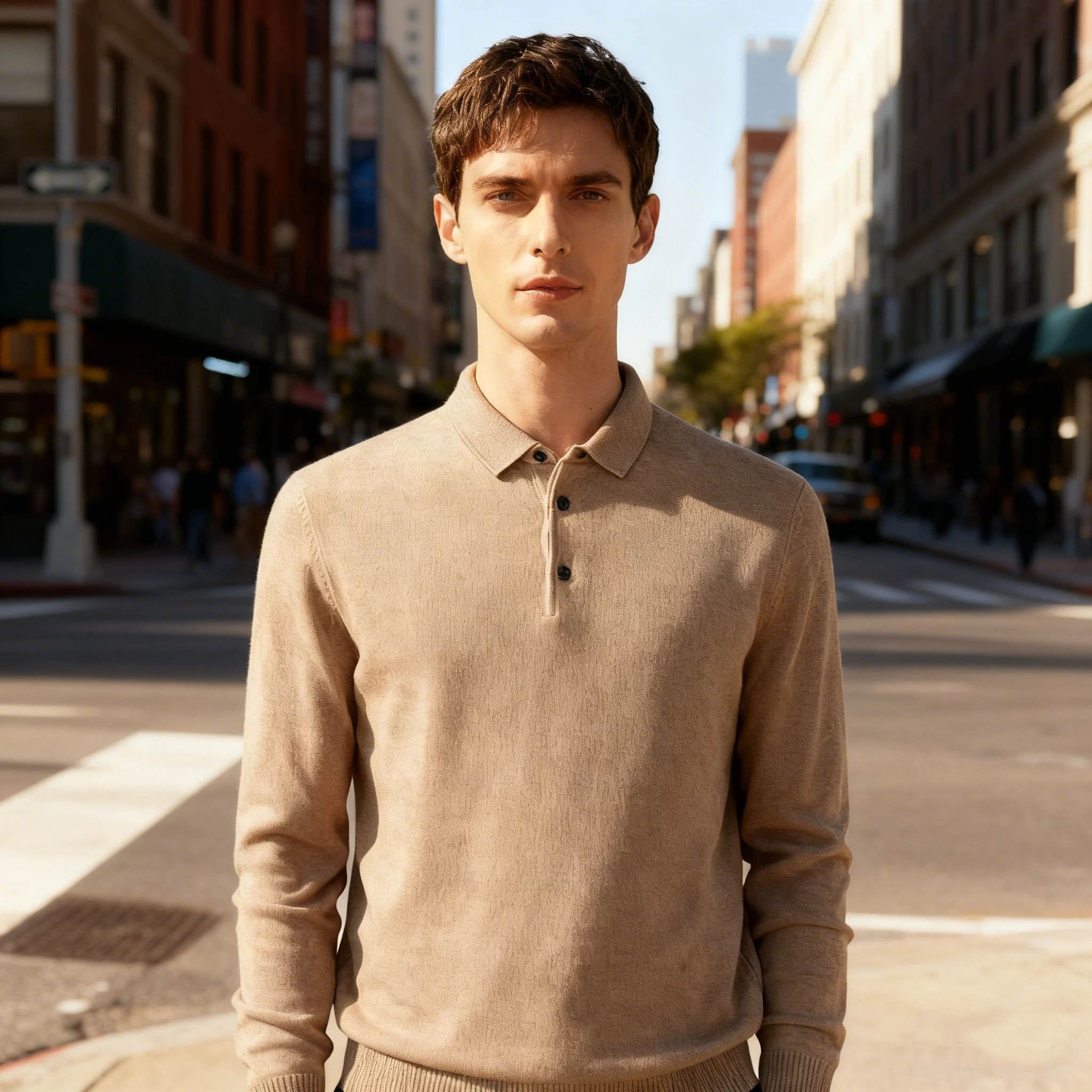 

WOBDAEL Mens Autumn Winter Pullovers Fashion Wool Sweater with Collar Soft Warm Knitted Sweater with Button Men Clothes Casual