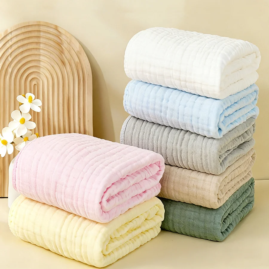 Muslin Hooded Baby Towels, 100% Cotton, Ultra-Soft & Absorbent Baby Bath Towels with Hood for Newborn & Infant view 5