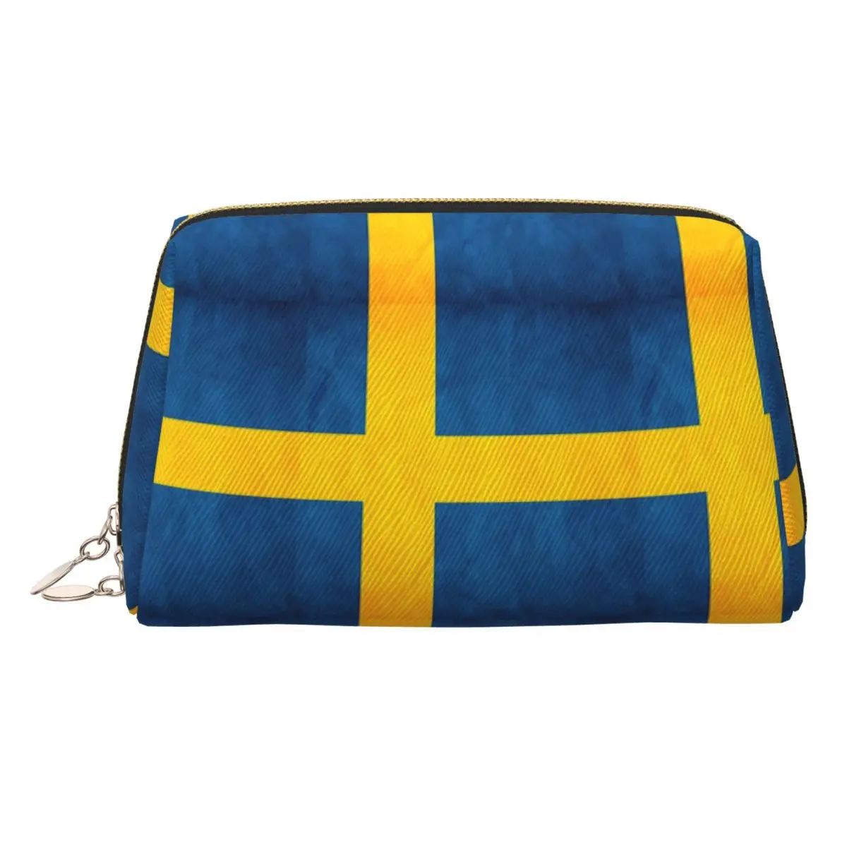 Sweden Swedish Flag Women Cosmetic Bag Travel Makeup Organizer Pouch Toiletry Storage Dopp Kit Case