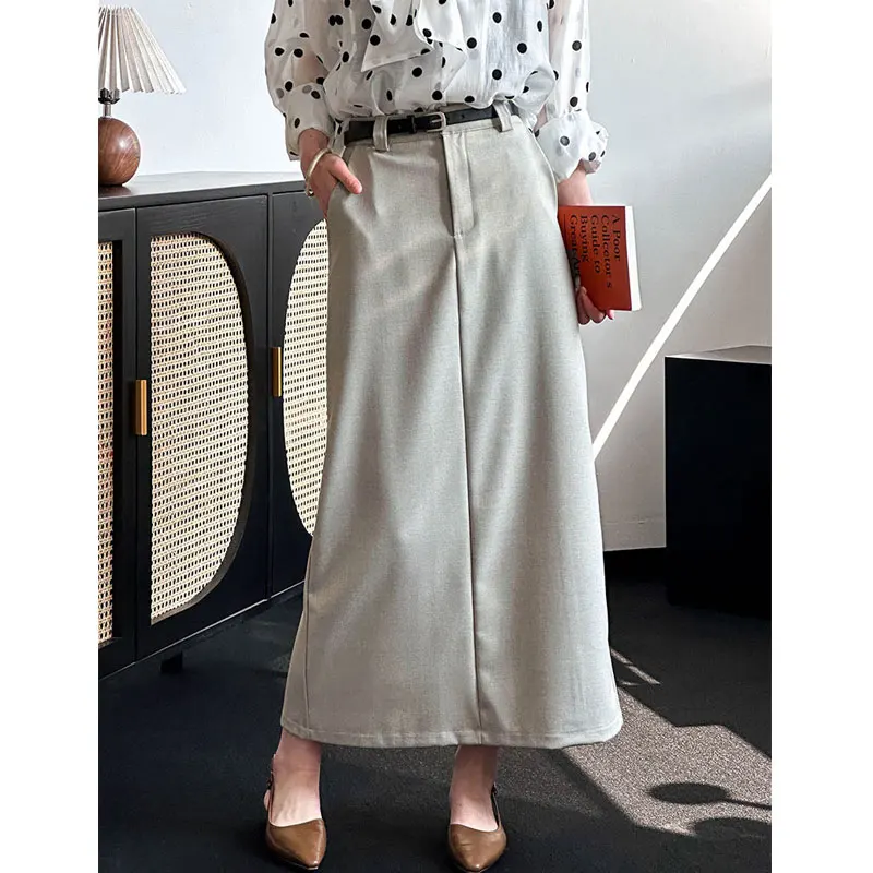 2024 New Arrival Spring Women Clothes High Waist Women A-Line Long Skirts Faldas Femme Streetwear