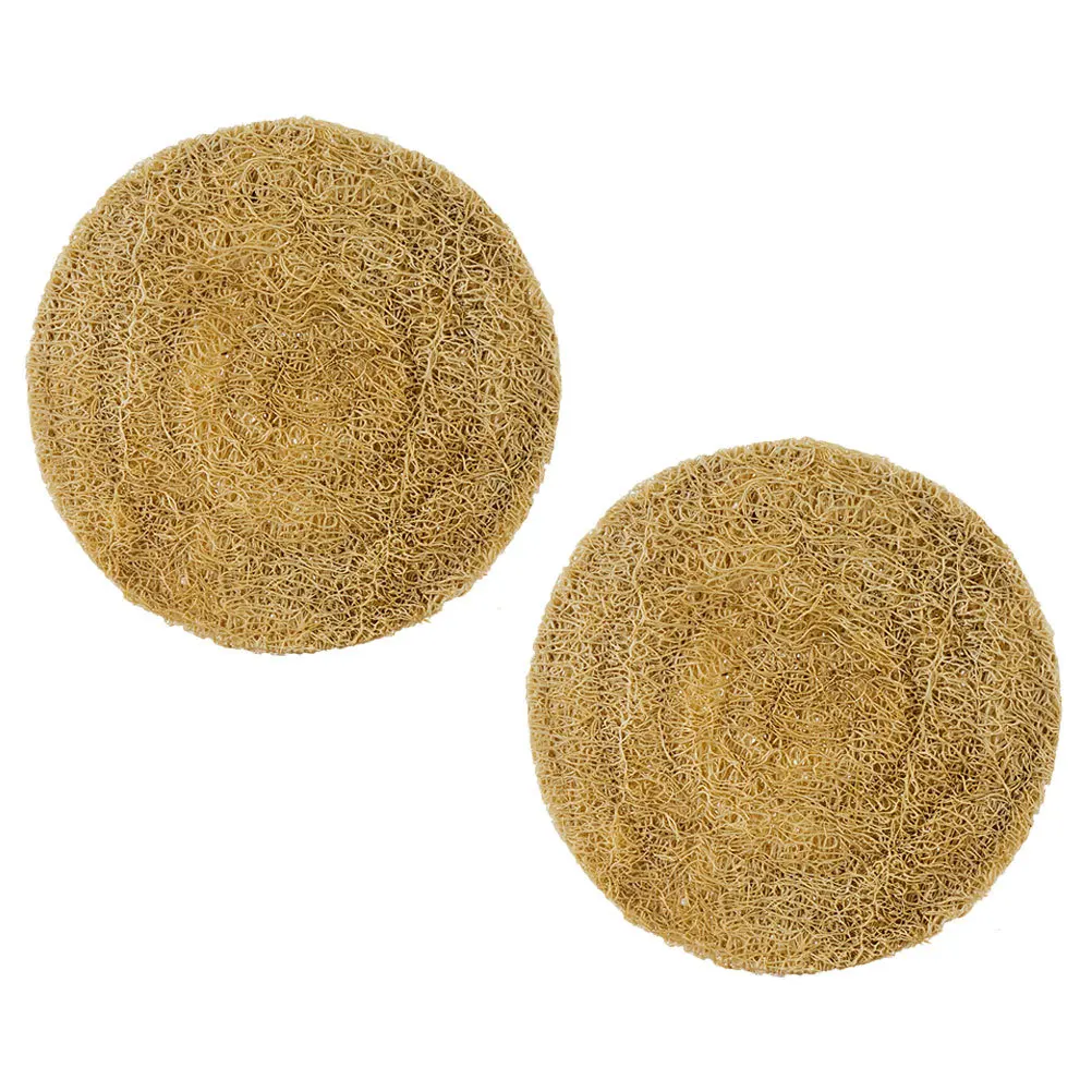 

2pcs Round Loofah Coasters Reusable Cup Mats Heat Resistant Non Slip Table Coasters For Home Office Decorative Kitchen