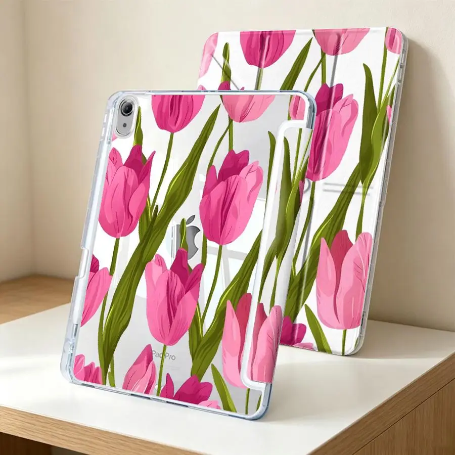 Flower Simplicity With Pen Slot Cover Tablet Case For Samsung Galaxy Tab A9 Plus S7 FE S10 Lite A8 A11 S8 S9 Plus