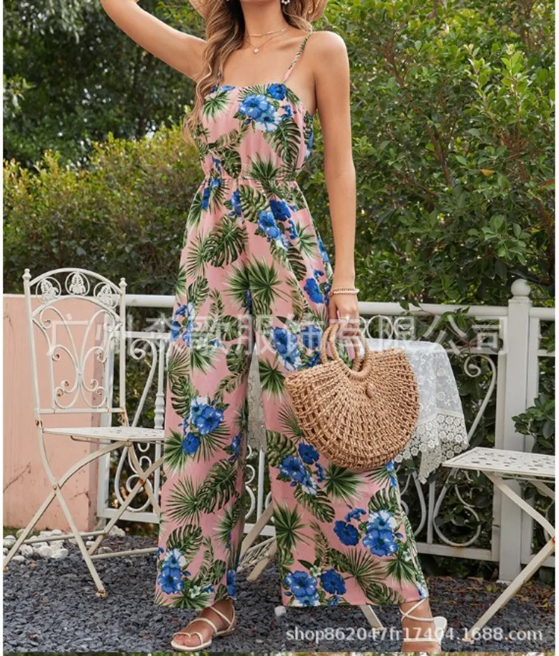 

New Fashion Summer Women's Clothing Beach Seaside Vacation Suspender Jumpsuit