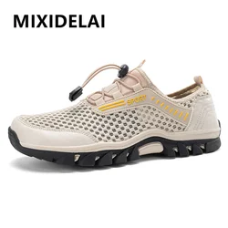 Breathable Mesh Men's Sneakers Outdoor Shoes For Men Summer Hiking Shoes Big Size 39-47 Wading Shoes Athletic Walking Shoes