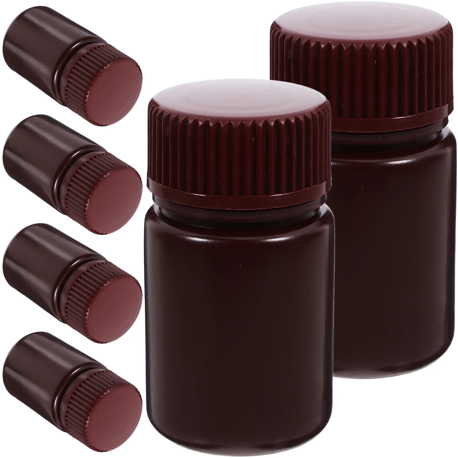 6Pcs 30Ml Empty Sample Bottles Leakproof Sealing Caps for Laboratory Reagent Storage and Water Sample Collection Containers