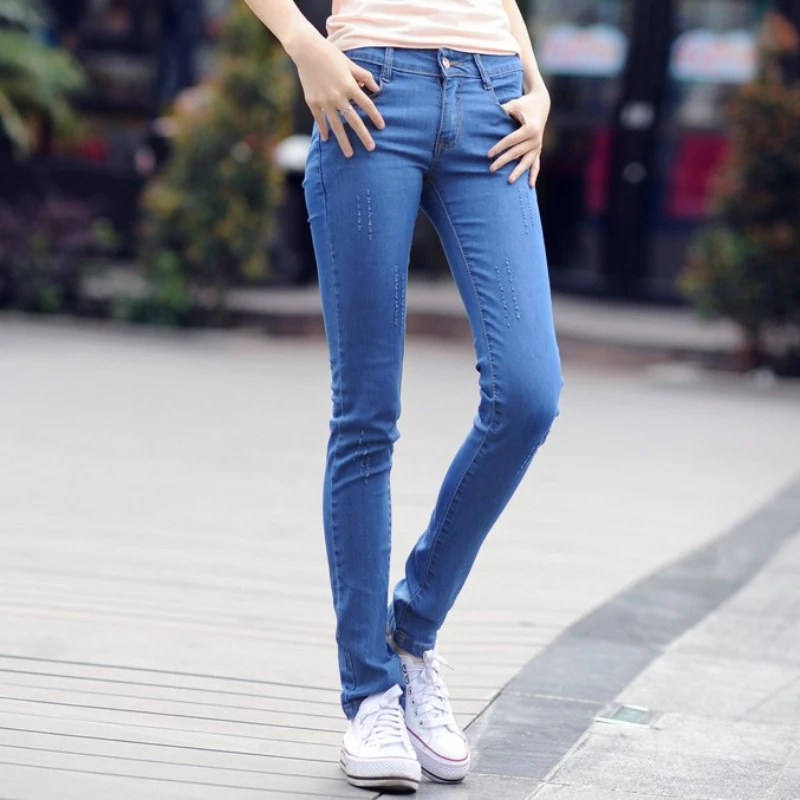 

High Waist Pencil Denim Pants Korean Fashion Streetwear Women Jeans Pants Y2k Vintage Tight Trousers Stretch Skinny Jeans Woman