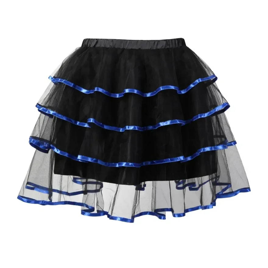 S-6XL Tulle Skirts Women Party Dance Tutu Skirt Pleated Midi Costume Plus Size Corset Skirts Adult