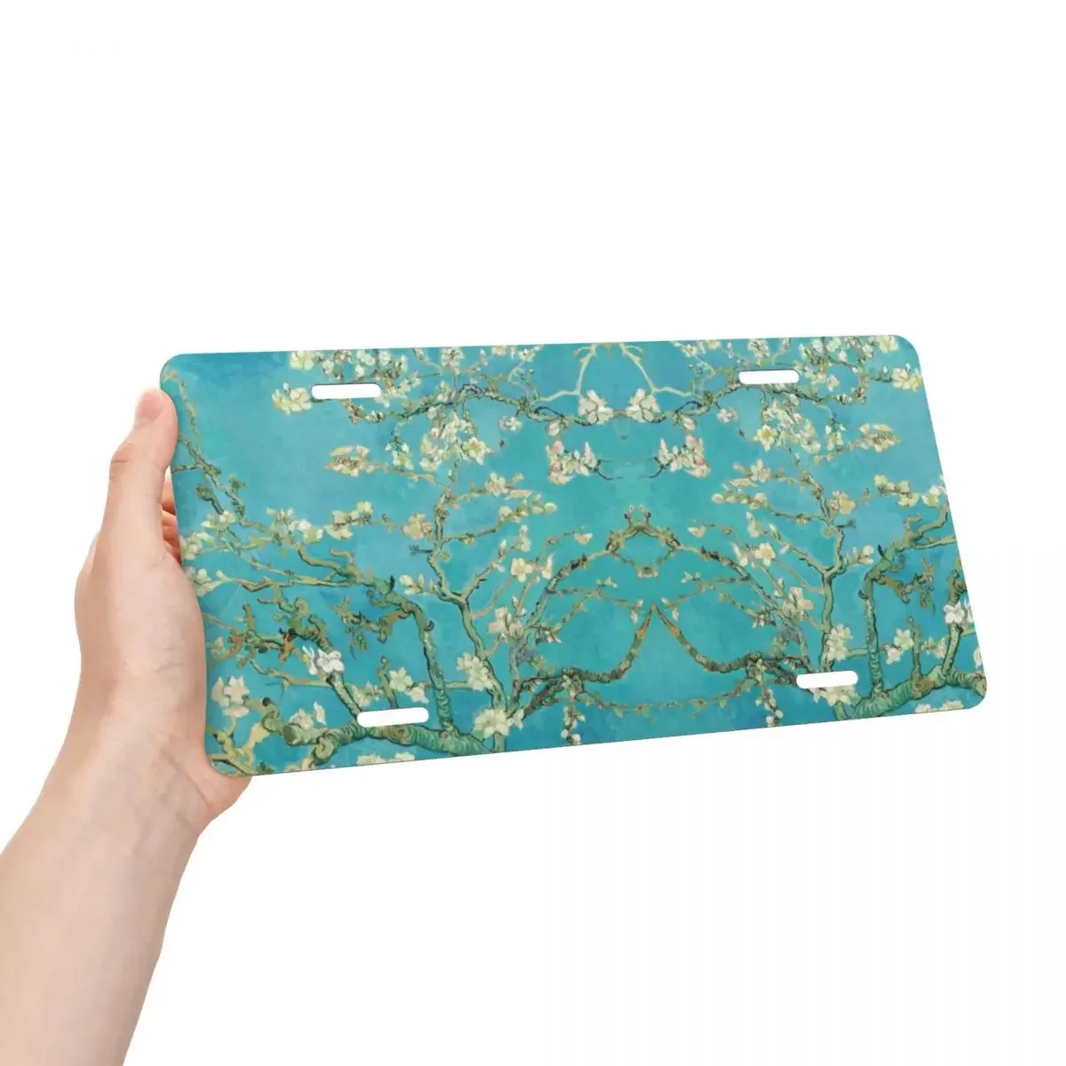 Almond Blossoms By Vincent Van Gogh License Plate Cover Aluminum Metal Decorative Car Front License Plate Vanity Tag 12x6 Inch