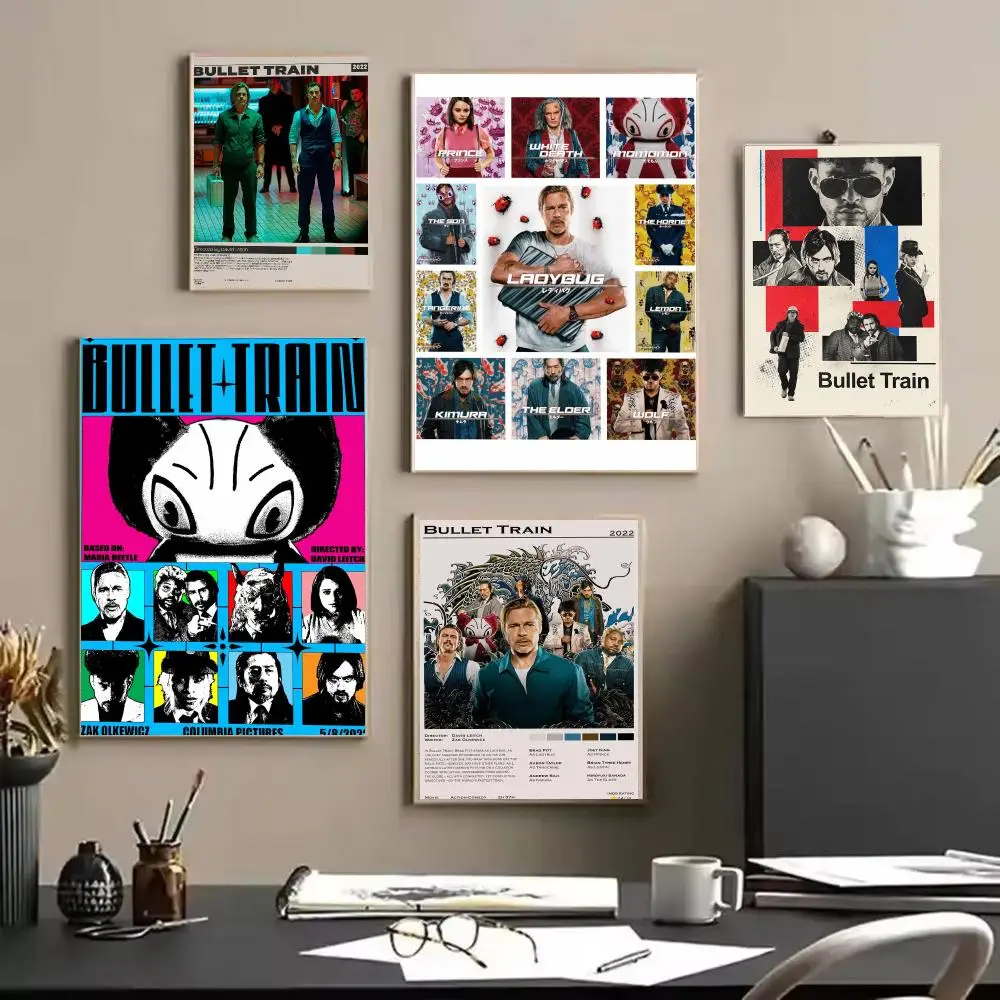 Comedy Film B-Bullet Train Poster Modern Aesthetic Wall Art | Stylish Bedroom Home Decor & Unique Gift Ideas