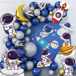 12/18/24/36inch Astronaut KT Board Rocket Cutout for Birthday Decoration Boy Baby Shower Outer Space Theme Party Supplies
