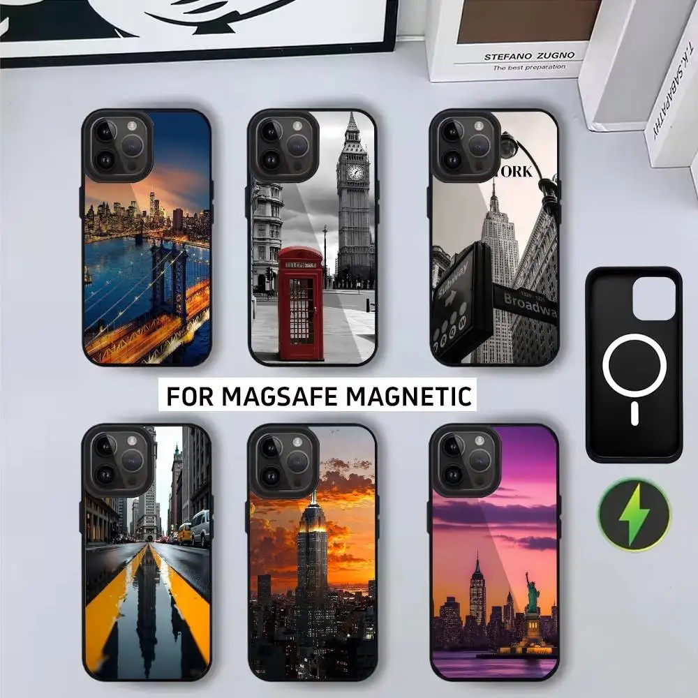 

N-New Y-York C-City Photo Phone Case For iPhone17,16,15,14,13,12,11 Plus,Pro Magnetic For Magsafe Wireless Charging