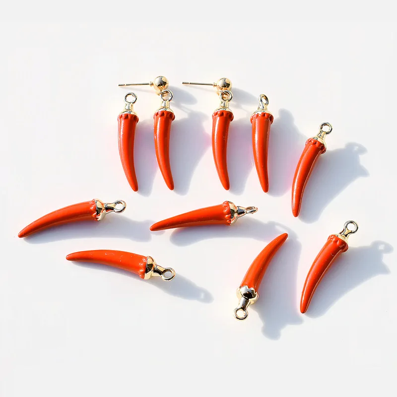 5 pezzi di diverse dimensioni peperoncino rosso smalto ciondoli peperoncino per gioielli che fanno orecchini collana portachiavi pendenti materiali