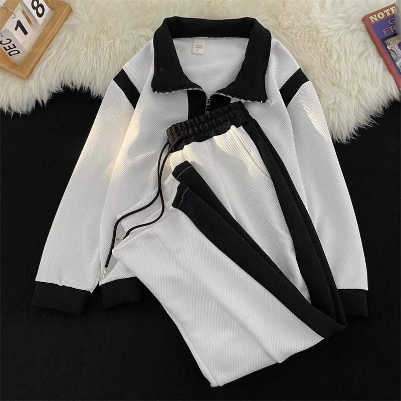 

Повседневный комплект спортивной одежды, мужской и женский модный открытый кардиган, толстовка, весенне-осенняя верхняя одежда, спортивная одежда для пар, комплект из двух предметов