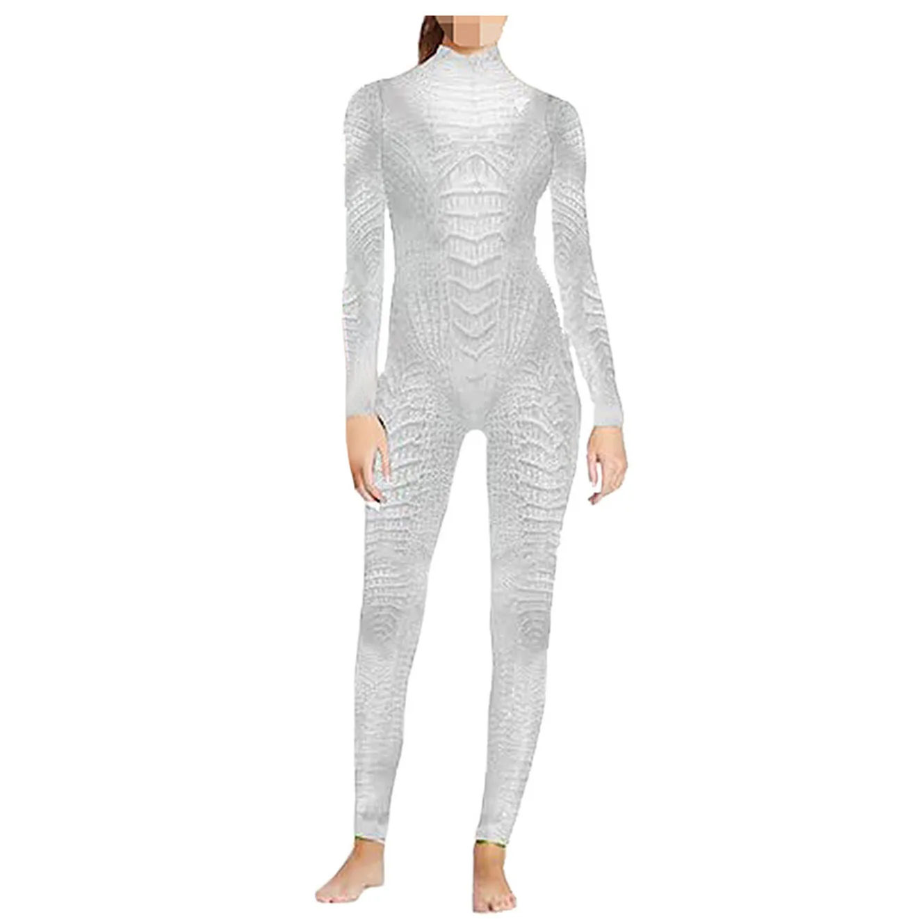 أزياء أداء الحيوانات الزواحف بدلة السحلية النسائية أزياء الهالوين التأثيرية