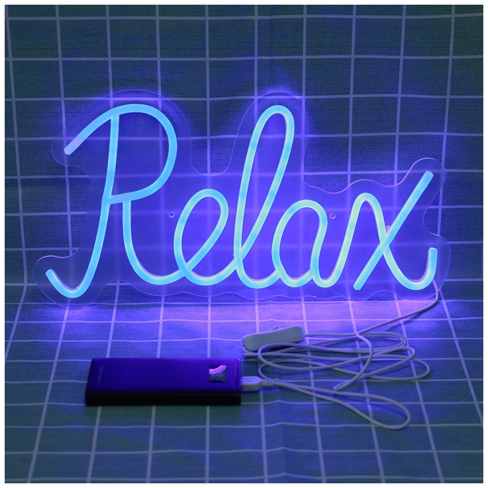 Relax Neon Sign Design Led Neon Signs Light for Wedding Pub Club Home Restaurant Wall Hanging Neon Lights