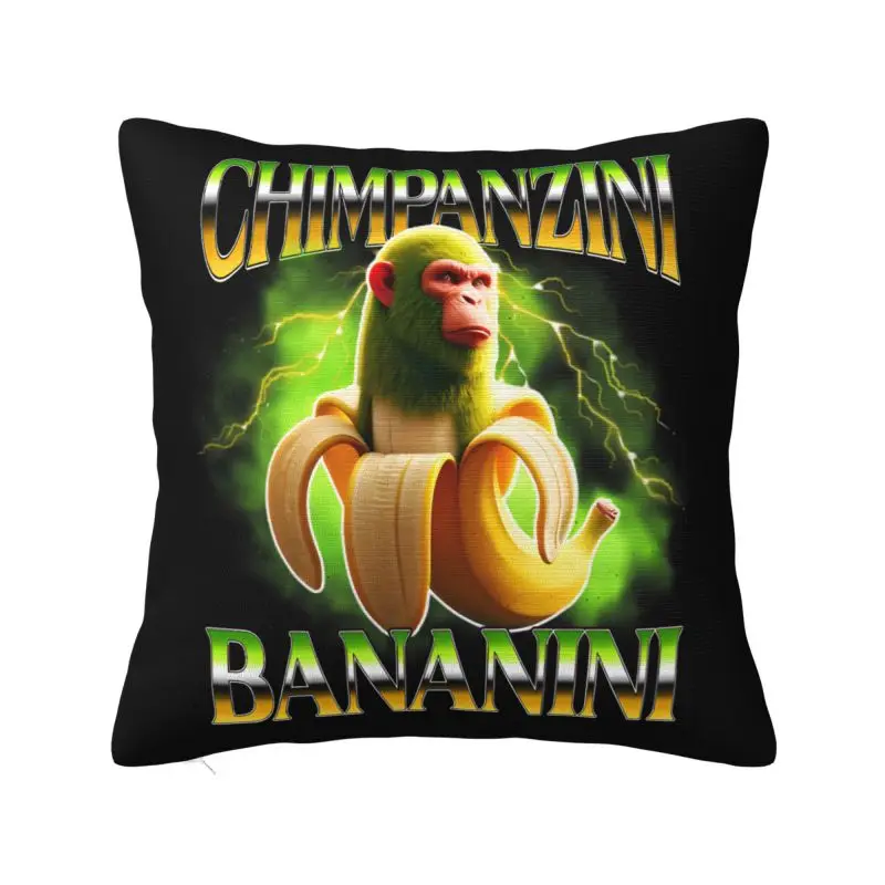 Bananini Italian Brainrot Throw Pillow Case Bedroom Decoration 3D Print Sofa Chair Cushion Cover Polyester Soft Pillowslip