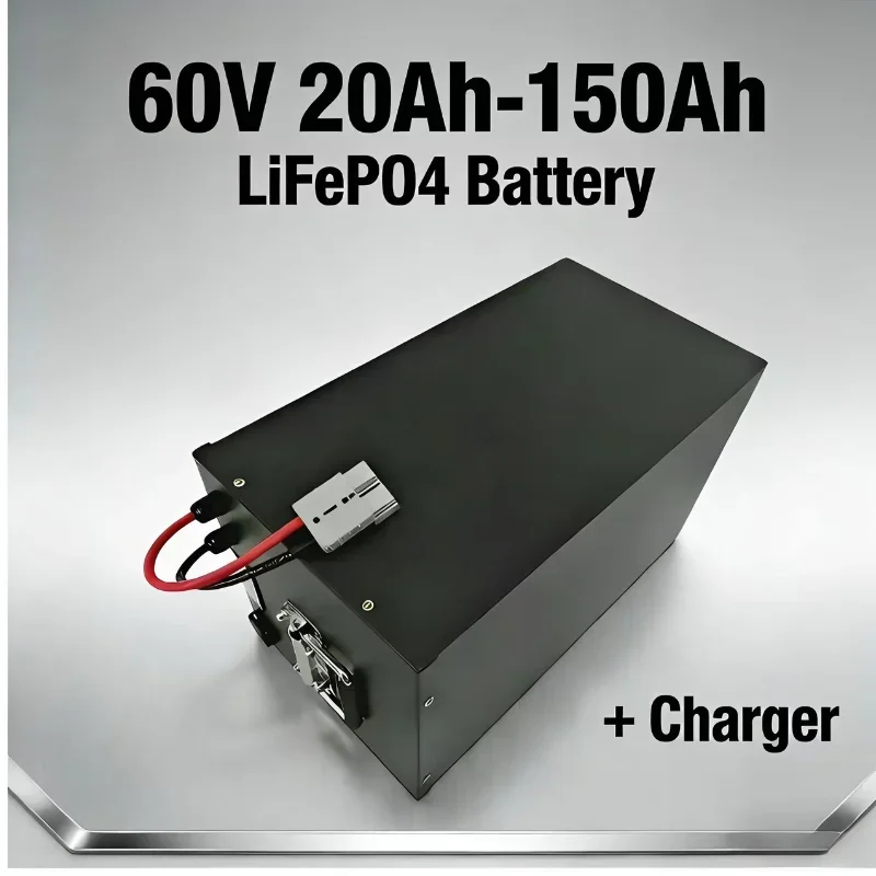 60V 30Ah-150Ah LiFePO4 Battery (Bluetooth APP + BMS + Charger)Scooters/Mopeds: 30Ah-80Ah for daily commutes (long range),Cargo T