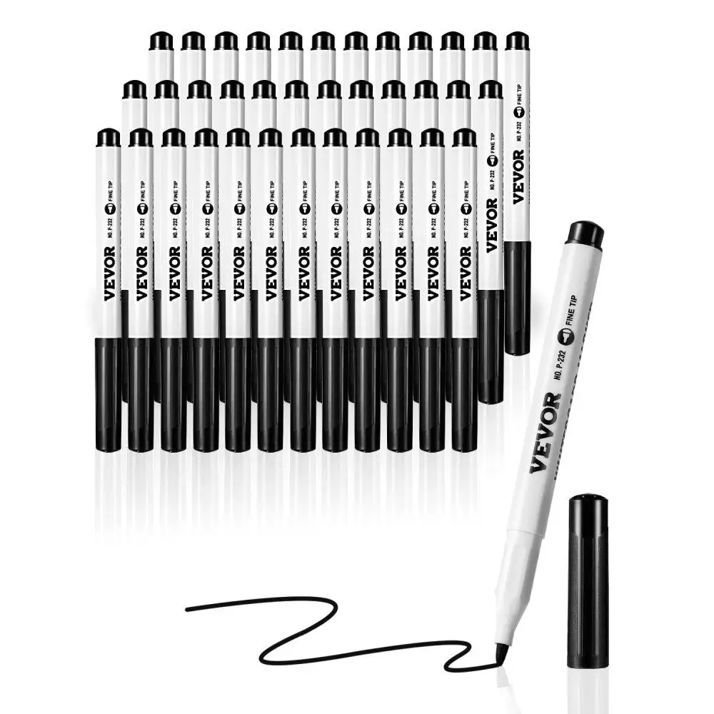 

36 Black Whiteboard Markers Fine Tip Low Odor Set
