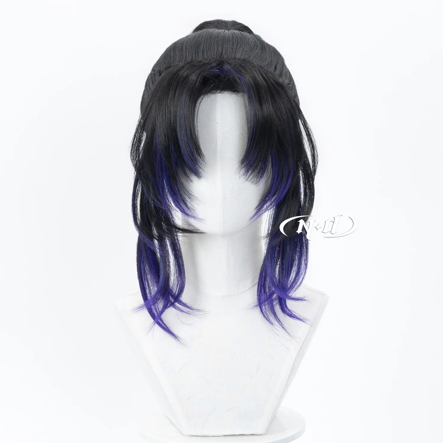 ND Brand Kocho Shinobu Kimetsuu Cosplay Wigs Hair Hairpiece for Comic-con Cosplayer Halloween Costume Party Theme Heat-Resistant