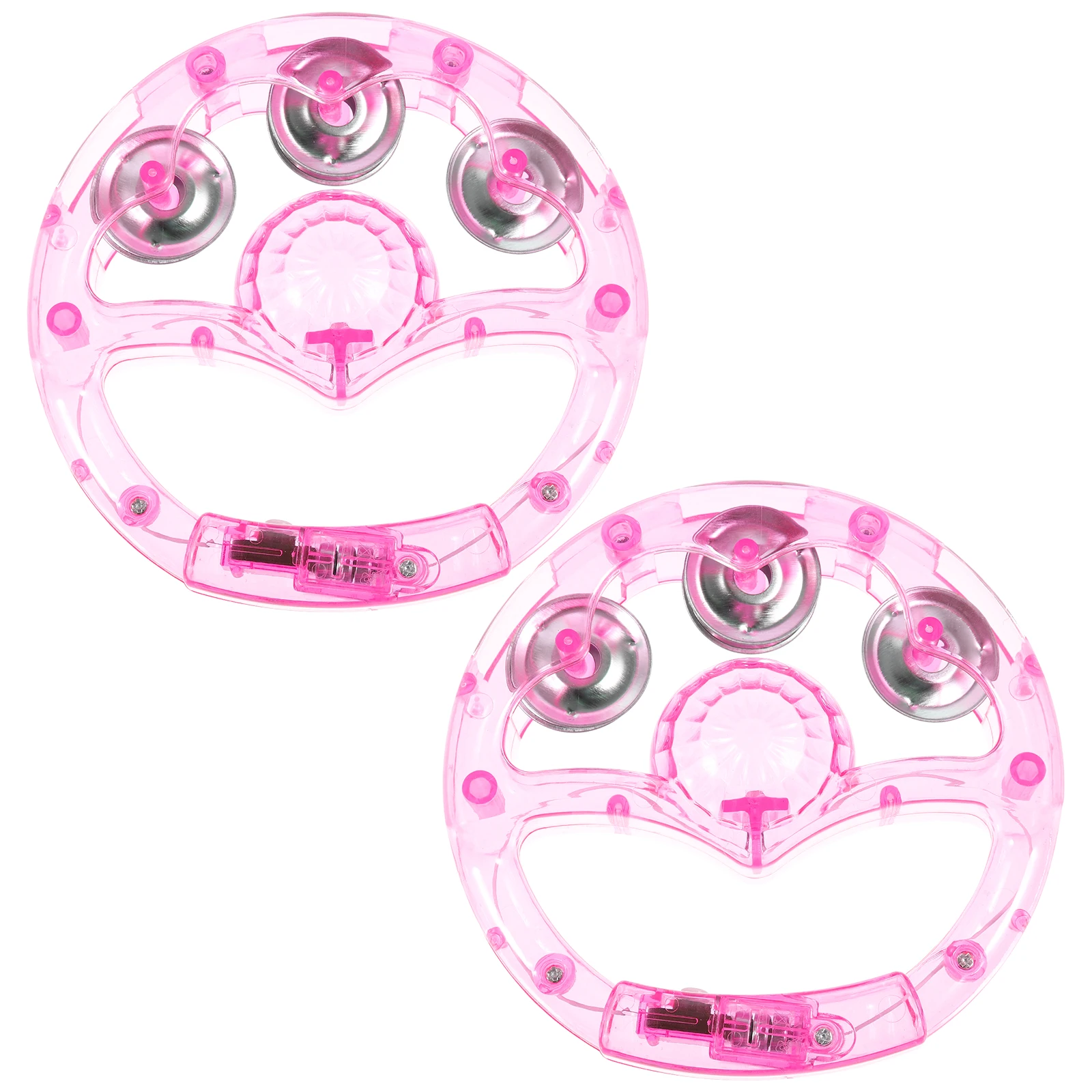 

2Pcs Flashing Tambourines Handheld Musical Instrument for Kids Adults Karaoke Party Props Musical Toys Toys for Visually