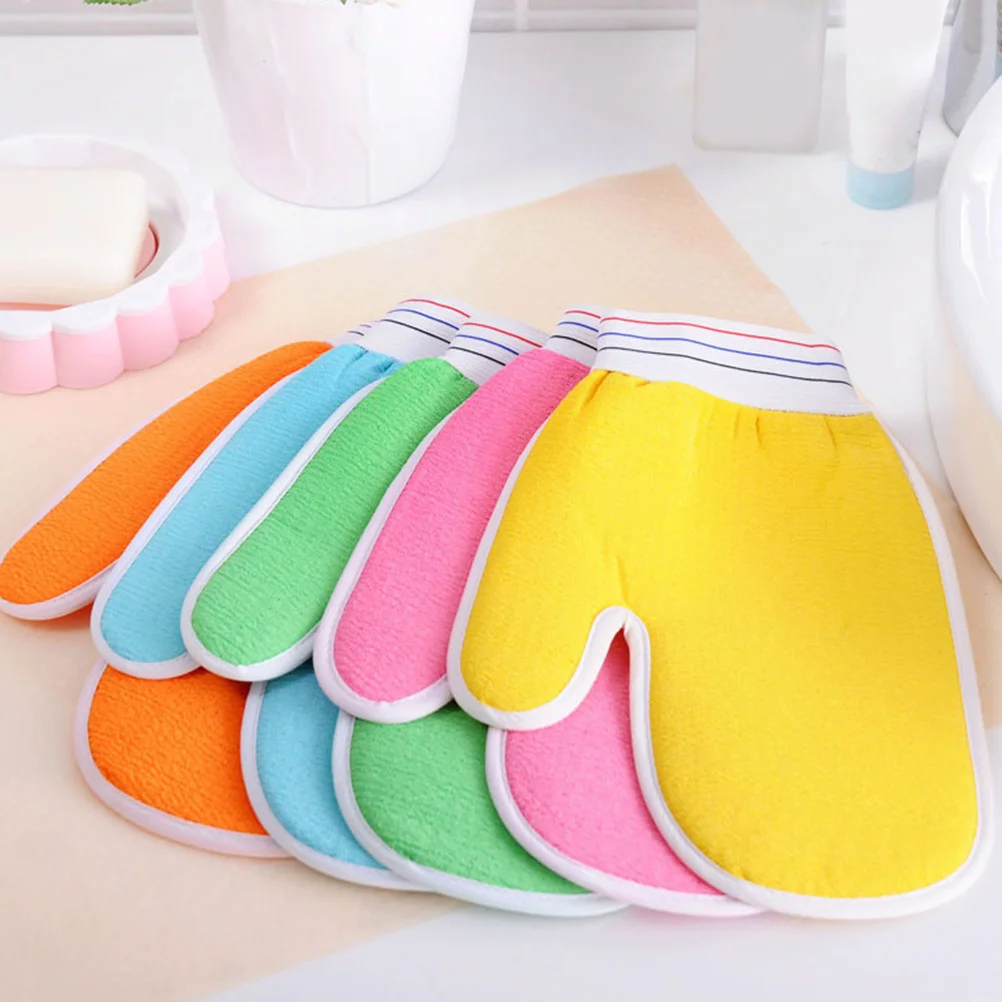 قفاز حمام مقشر قابل لإعادة الاستخدام، قفاز دش ناعم قابل للتمدد للعناية بالبشرة والجسم، قابل للغسل للرجال والنساء