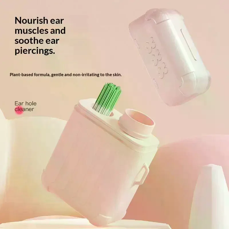 180/240Pcs Pierced Ear Cleaning Set With Solution Paper Floss Ear Hole Care Tools Disposable Earring Cleaner Kit Cleaner Tool