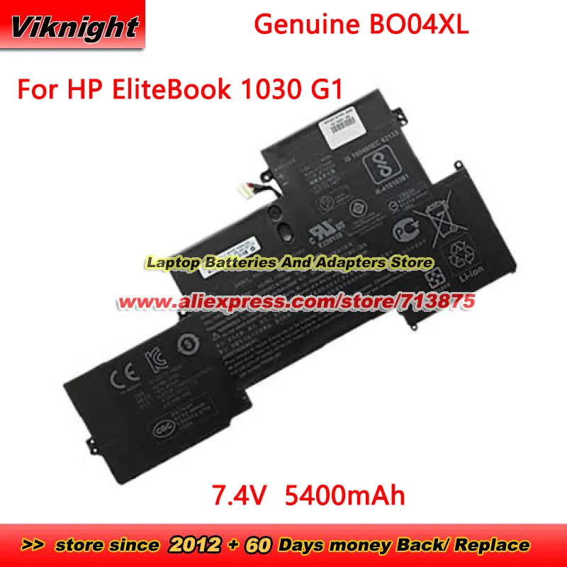 Genuine BO04XL Battery HSTNN-DB7H for Hp EliteBook 1030 G1 M5-6Y54 M7-6Y75 826004-2B1 826004-2C1 826038-005 Laptop 7.4V 5400mAh