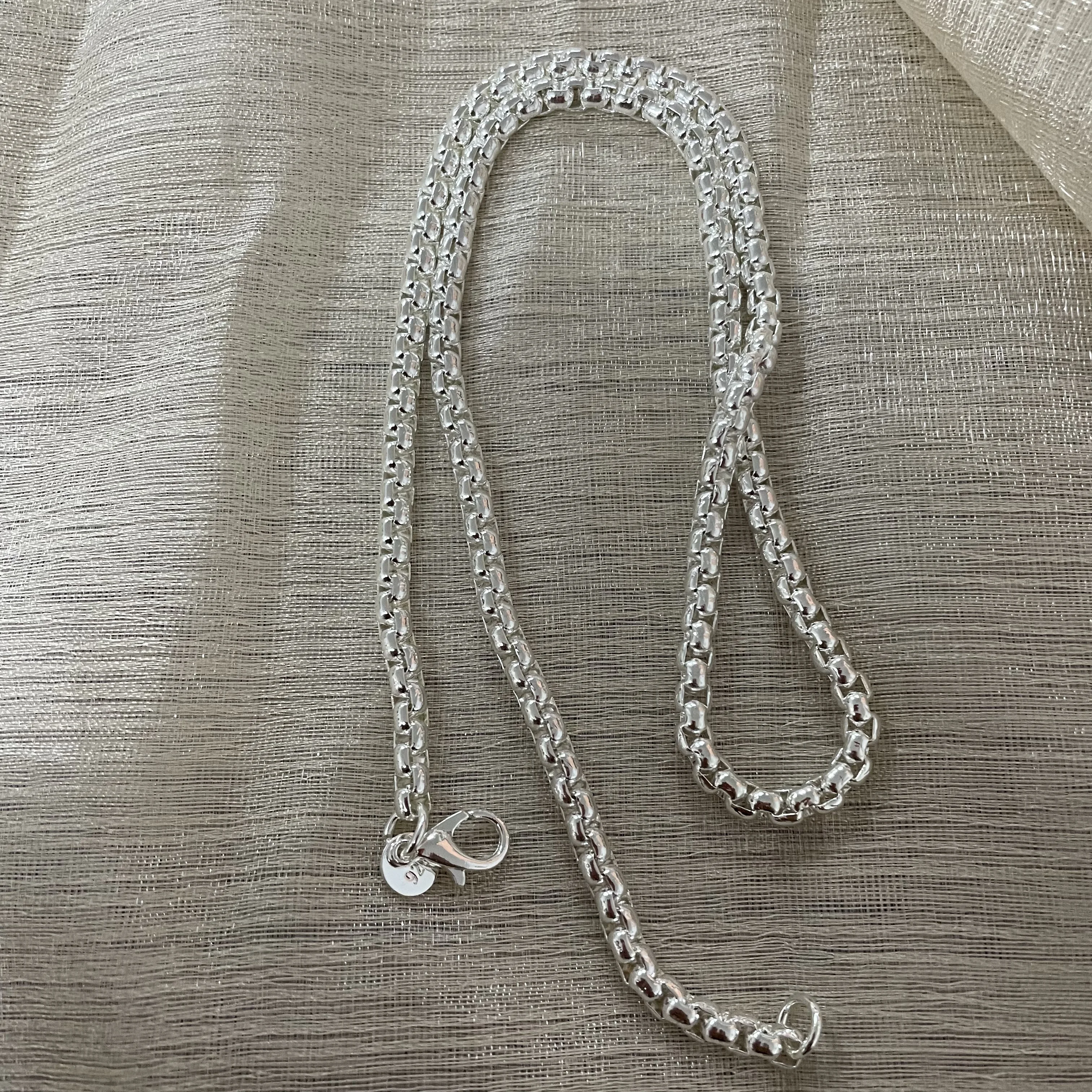 Lihong Gorący Srebrny Łańcusze – 925 Sterling Silver Chain Necklace Men recenzja i cena