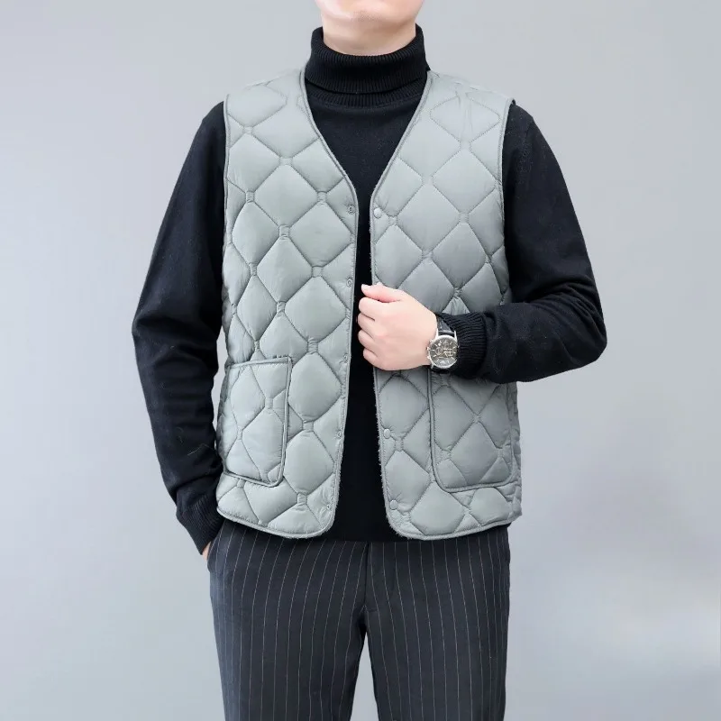 

Dad's Short Vest for Autumn Winter Fleece Lined Thickened Down Cotton Warmth Garment with Cold Resistant Technology​