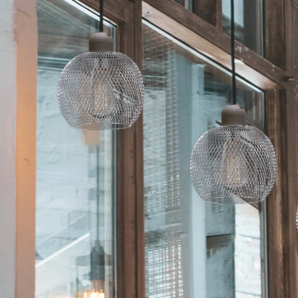 

2pcs Handcraft Metal Cage Lampshade Iron Wire Open Design For Living Room Bedroom Ceiling Light Hollow Lamp Shade Lighting