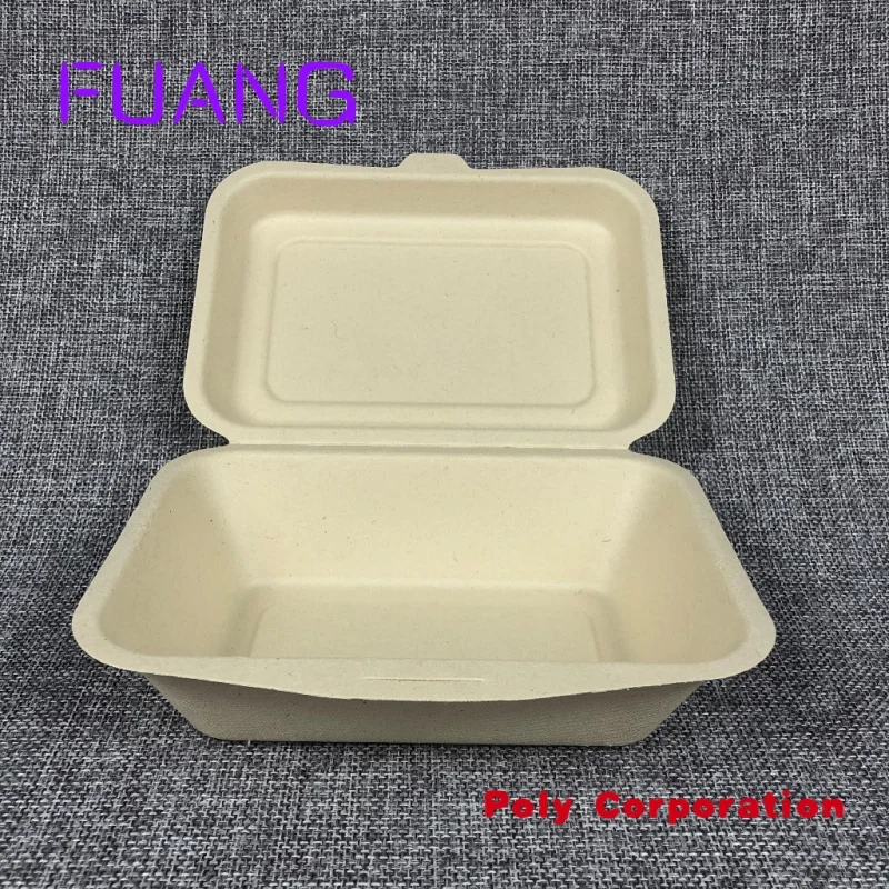 Caja biodegradable personalizada para hornear pasteles, recipiente de comida ecológico, ideal para bagazo de caña de azúcar, donut y hamburguesa