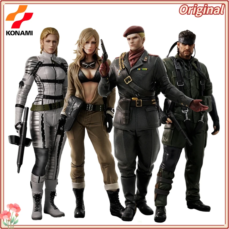 KONAMI Colección de figuras METAL GEAR SOLID Δ: SNAKE EATER THE BOSS/Naked Snake/EVA/Ocelot, adornos de juguete.