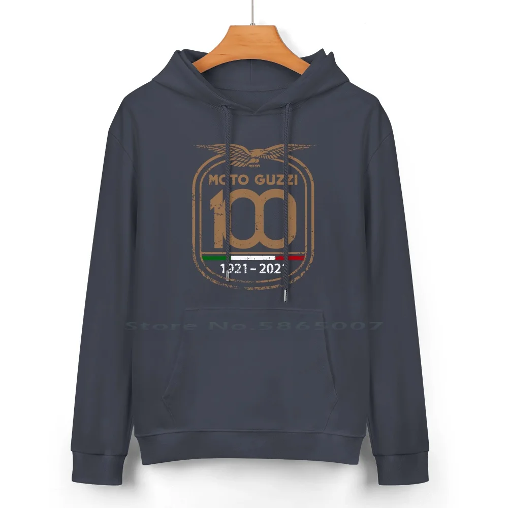 Vintage Anniversary 100th Moto Guzzi Retro Pure Cotton Hoodie Sweater 24 Colors Moto Guzzi Logo Italy Motorcycles Trending