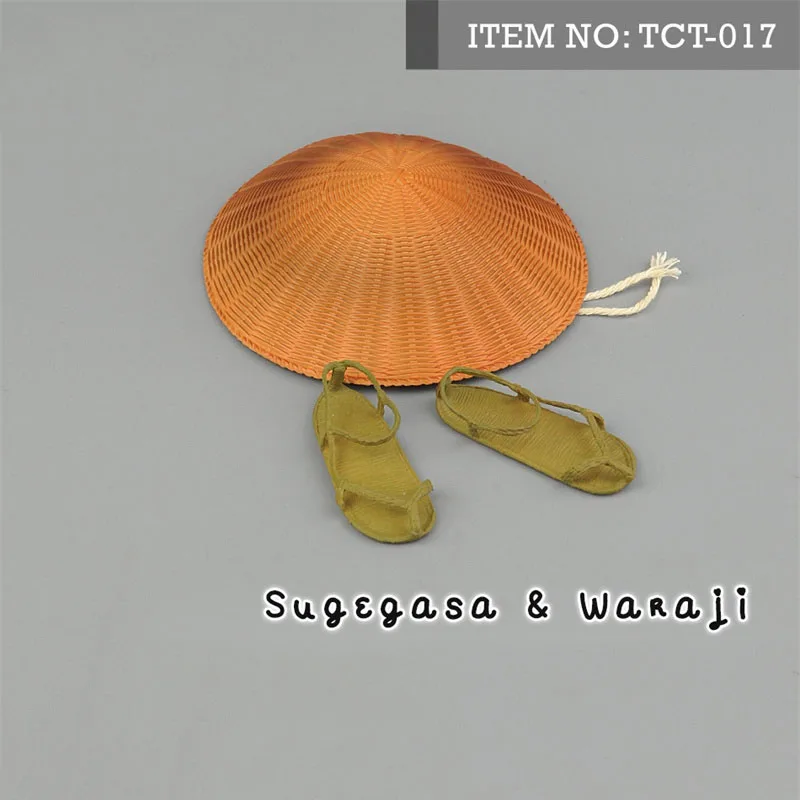 Toyscentre-Conjunto de sombrero de paja y sandalias a escala 1/6, ropa japonesa samurái Sugegasa Waraji, modelo que se ajusta al cuerpo de la figura de acción de 12 pulgadas, TCT-017