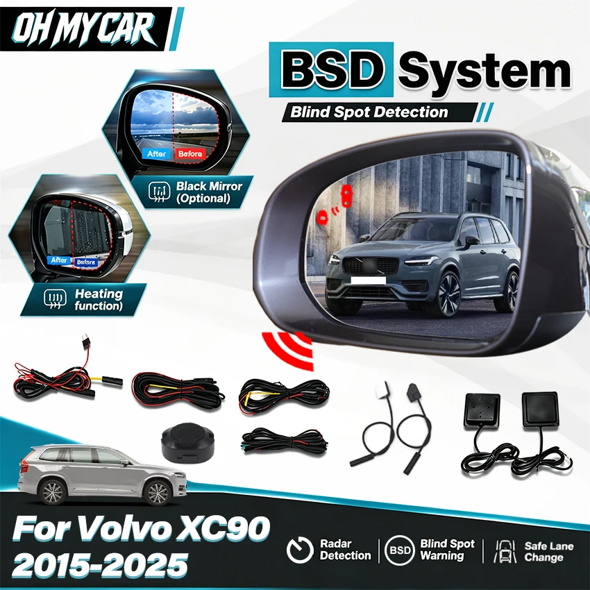 for Volvo XC90 2015 2016 2017 2018 2019 2020-2026 Blind Spot Detection Car BSD BSA BSM System Driving Warning Radar Alert Mirror