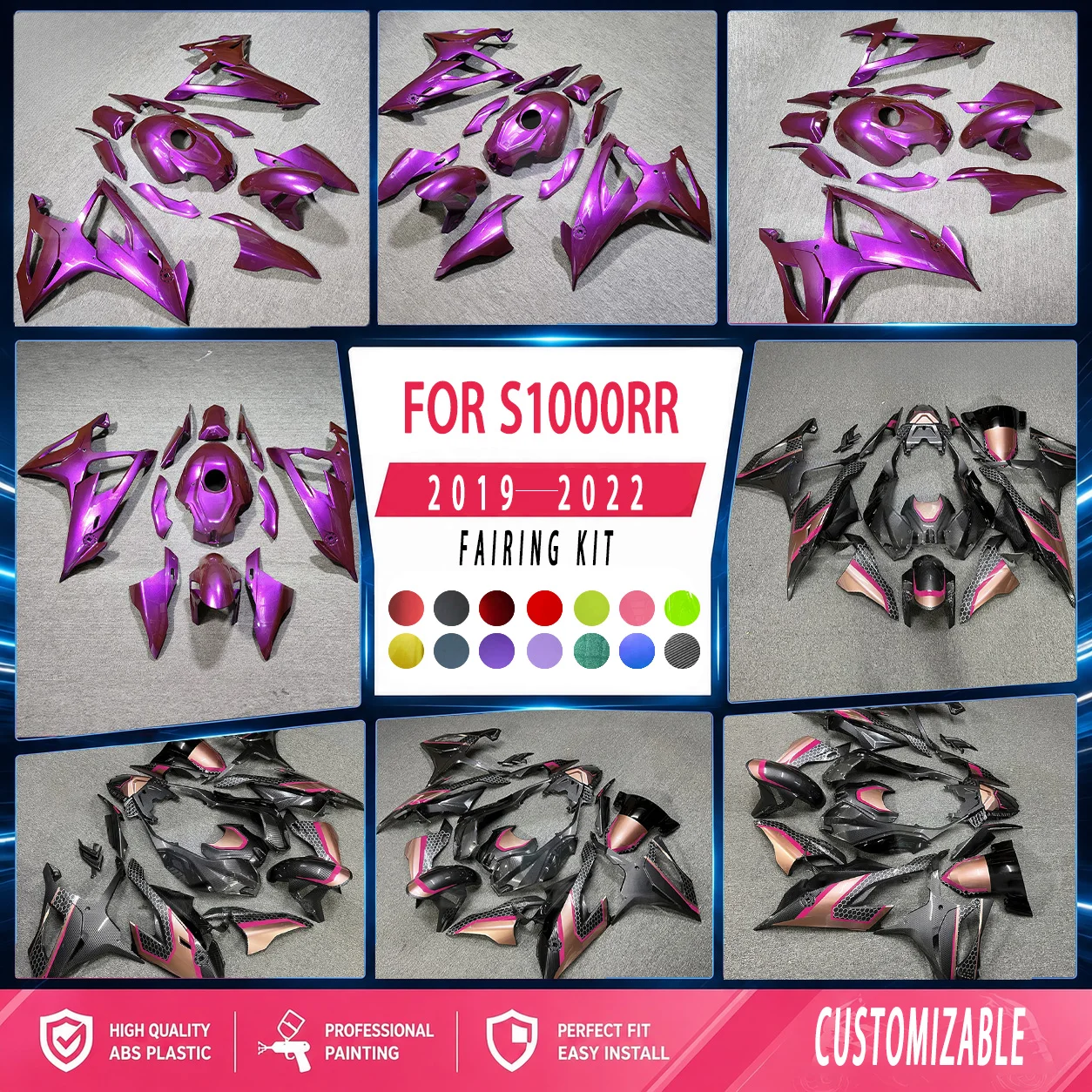 For BMW S1000RR 2019-2022 Fairing Kit 19-22 S 1000RR Aftermarket Motorcycle Body Parts Full Set Fairings