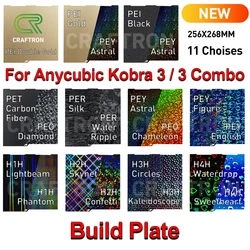Anycubic Kobra 3 Build Plate 256x268 Double Side Spring Steel PEO PET PEY PER H1H Sheet Heated Bed 3d printer accessories Parts