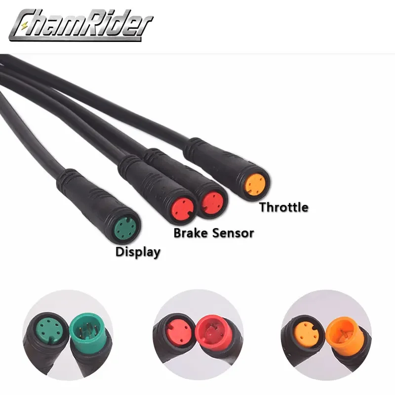 Julet-arnés de cableado de 1 a 4, Cable principal impermeable para Acelerador de bicicleta eléctrica, Conector de freno LCD