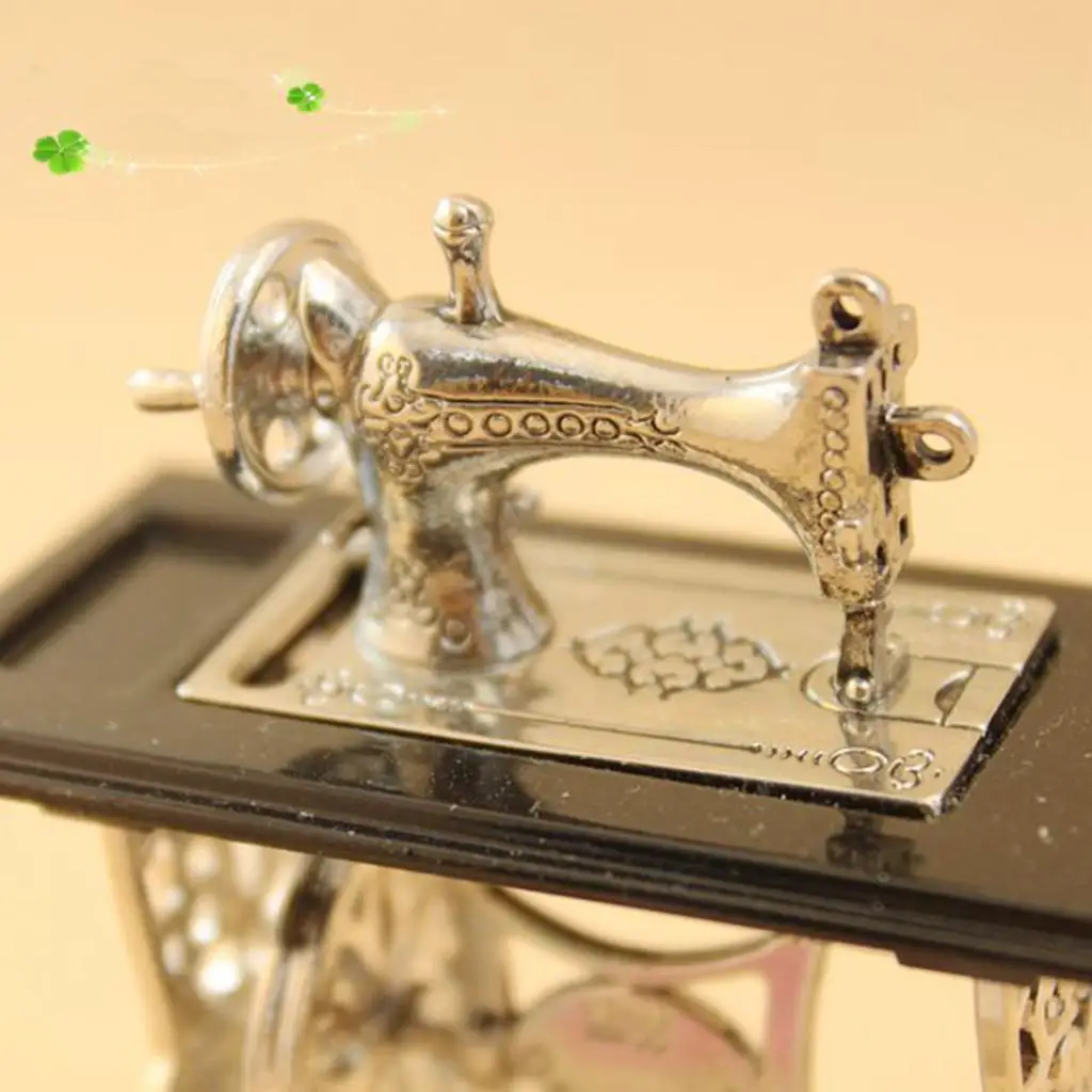 

Miniature Metal Sewing Machine Toy Dollhouse Furniture Decor 1 12 Scale Accessory Set for Dolls House Decoration