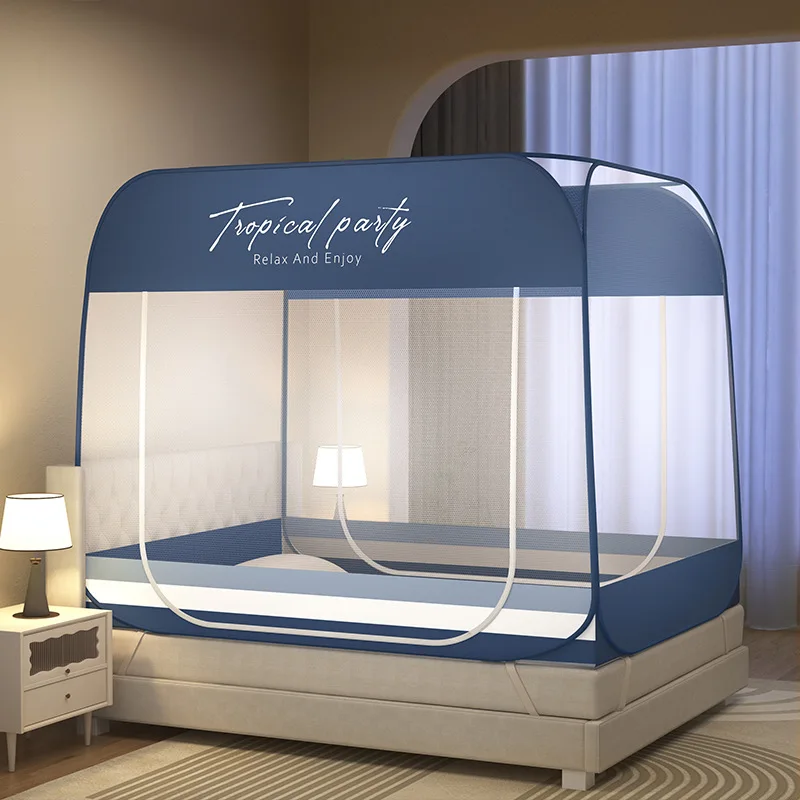 2026 New Pop Up Mosquito Net for Bed Portable Foldable Mongolian Style Mosquito Net for Home Bedroom Anti Fall Baby Protection F