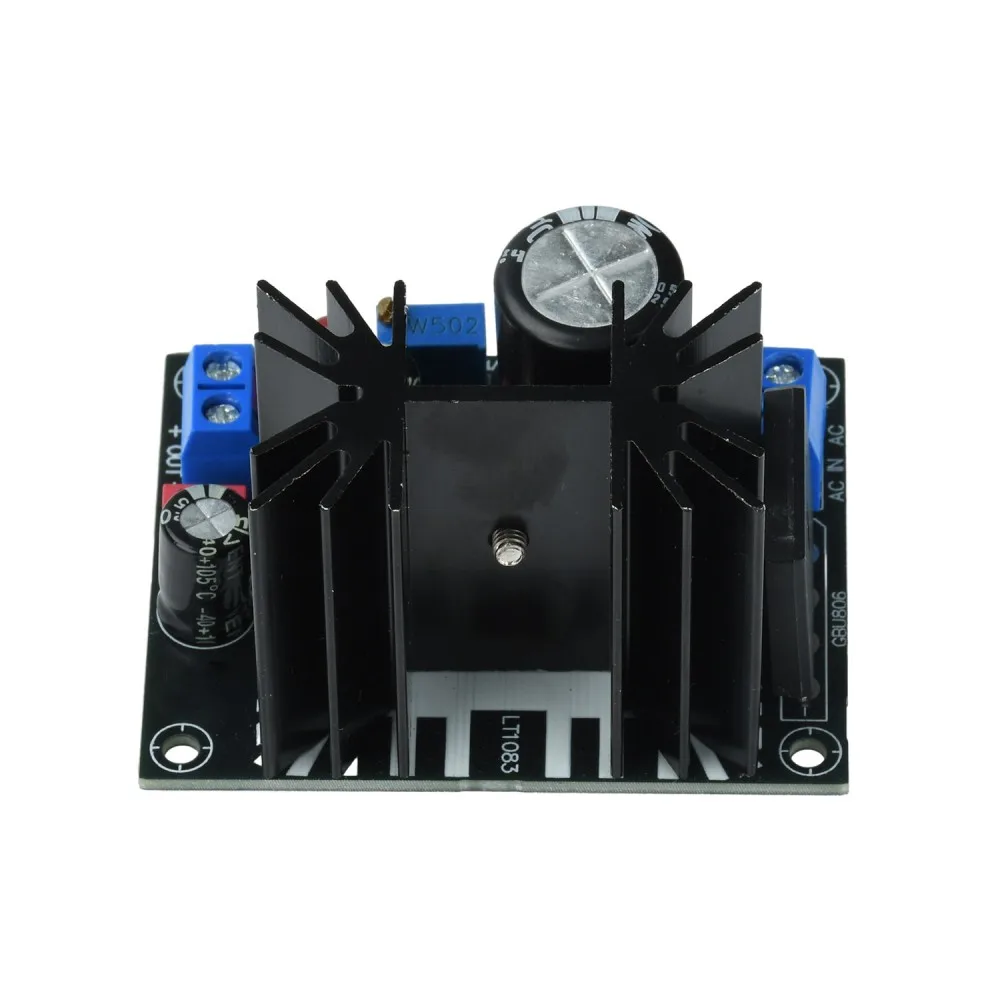 LM338T Linear Adjustable Voltage Regulator Module AC0-24V DC0-35V Input DC1.5-30V Output 5A Power Supply Board for Lab Test