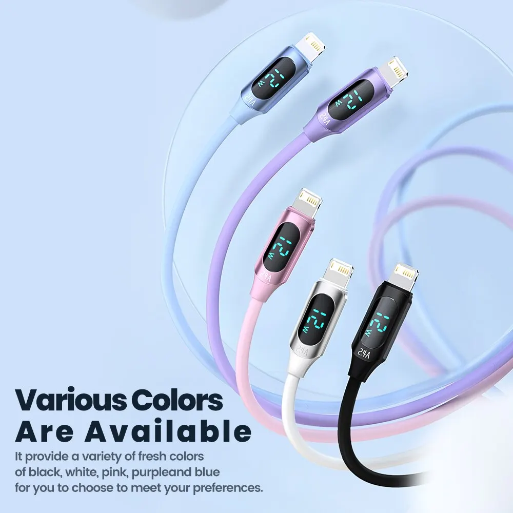 Toocki Display USB Cable For iPhone Charger 14 13 12 11 Pro Max X XS XR Fast Charging Liquid Silicon Charger Lighting Cable Wire image 6