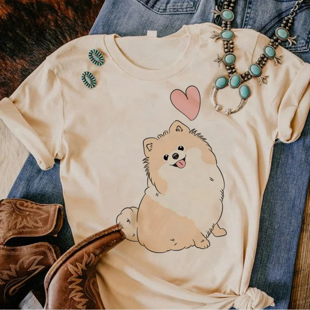 Pomeranian tshirt women streetwear funny Tee female graphic clothes