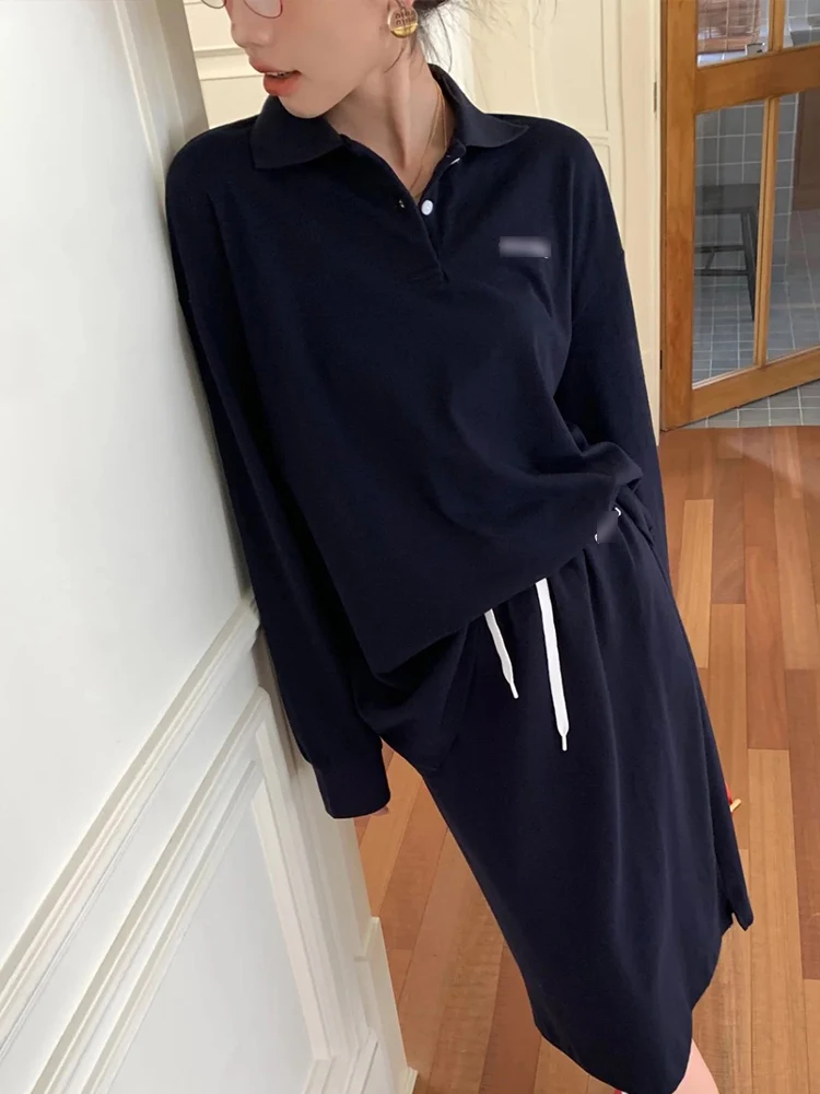 Outono inverno novo sle feminino longo sve ne camiseta carta impressão solto ajuste camada base irt commute sle algodão