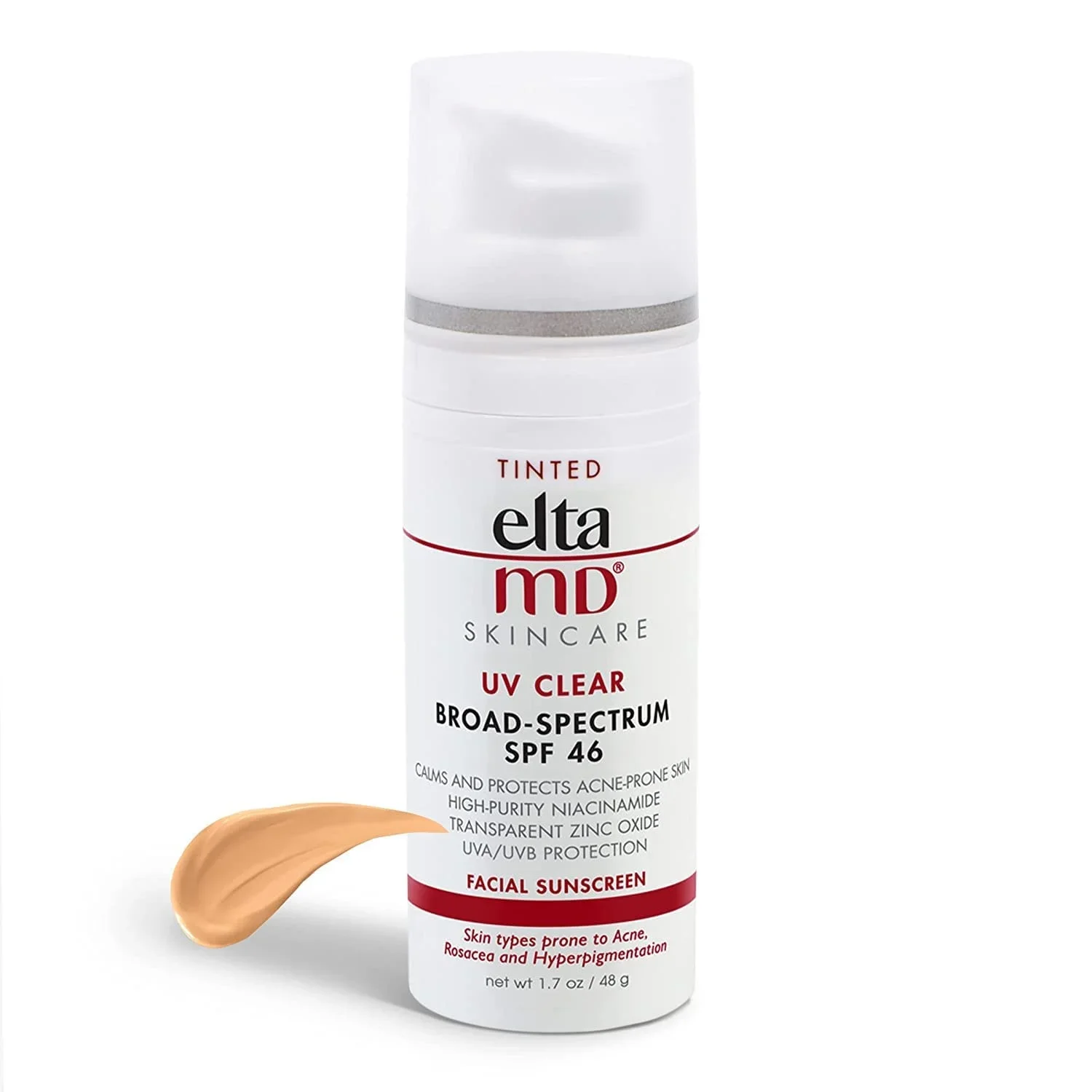 1PCS EltaMD UV Daily Tinted Sunscreen with Zinc Oxide Protects and Calms Sensitive Skin and Acne-Prone Skin SPF46 Oil Free